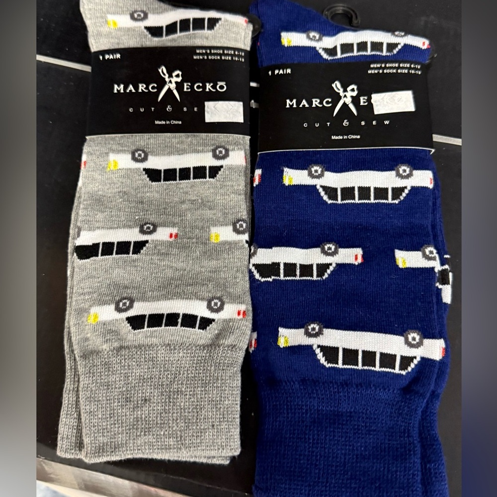 Marc Ecko men’s dress socks bundle navy gray limousine drivers elite cars new